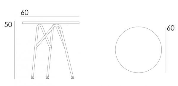 Cove tafel metaal rond 60 x h50cm